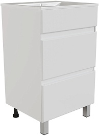 Mixline Тумба с раковиной Брикс 50 2 ящика белая – фотография-1