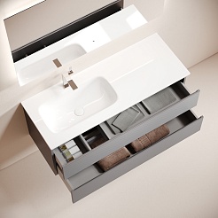 Sancos Тумба с раковиной Folk 120 L grey soft раковина Grace 121 L CN7020 – фотография-2