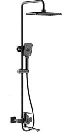 Frap Душевая стойка H71 F2471-6 черная – фотография-1