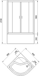 Royal Bath Душевая кабина FATO RB 90CK-TG-BL 90x90 стекло прозрачное профиль черный матовый – фотография-9