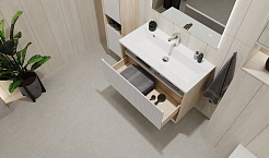 Jorno Тумба под раковину Tossony 90 сонома светлая/белый Toss.01.90/P/SS-W/JR – фотография-4