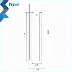 Teymi Зеркало Helmi Black Edition 49/165 LED сенсор T20242 – фотография-12