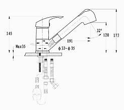 Granfest Смеситель для кухни GF 1774 терракотовый, с выдвижным изливом – фотография-2
