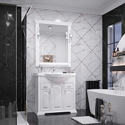 Opadiris Мебель для ванной Риспекто 85 белая матовая – фотография-10