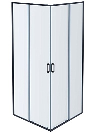 Aquatek Душевой уголок Ария 80/80 AQ ARI KV 08020GM профиль оружейная сталь, стекло прозрачное – фотография-1