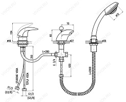 Kolpa San  Смеситель Kolpa San Rav Slezak Niagara на борт ванны – фотография-2
