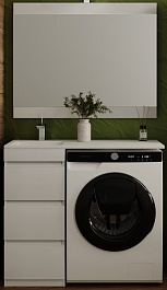 Style Line Мебель для ванной Даллас 100 L Люкс Plus 3 ящика белая – фотография-1