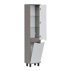 Equil Шкаф пенал Smile 40 напольный лен антрацит/графит – фотография-2