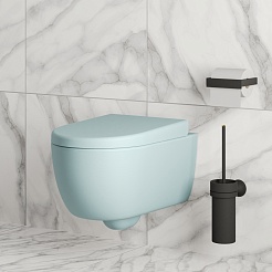 Ambassador Сиденье для унитаза Abner голубое матовое – фотография-7