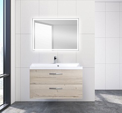 BelBagno Тумба с раковиной AURORA 900 Rovere Galifax Bianco, ручки хром – фотография-2