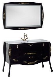 Aquanet Комплект Мебели "Виктория 120" черный/золото – фотография-1