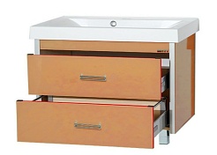 Misty Тумба с раковиной Джулия QVATRO 105 оранжевая – фотография-5