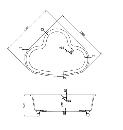 BelBagno Акриловая ванна BB07-ORO, ножки BB-LEG07-ORO – фотография-3