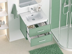 Brevita Тумба с раковиной Verde 60 подвесная зеленая – фотография-6