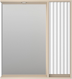 Brevita Зеркальный шкаф Balaton 75 R белый/бежевый – фотография-1