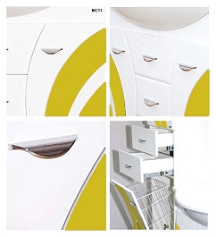 Misty Тумба с раковиной Каролина 80 желтое стекло – фотография-2