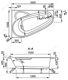 Vagnerplast Акриловая ванна Selena 160 R – фотография-4