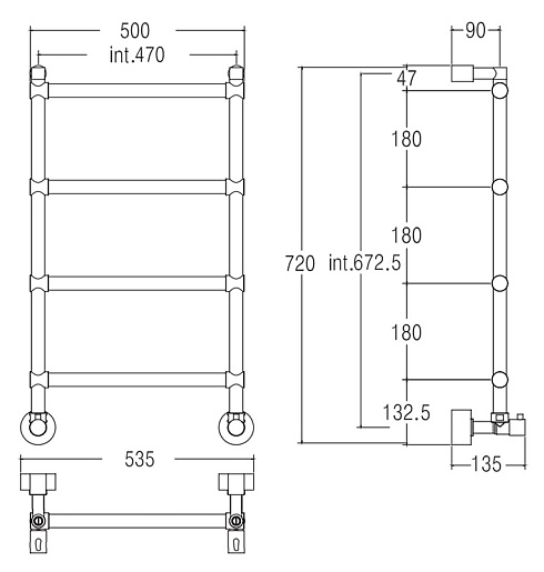 Margaroli Полотенцесушитель Sole 442 хром – картинка-3