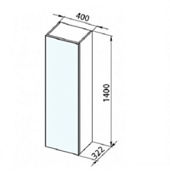 De Aqua Пенал зеркальный Ариетта 40 R – фотография-5