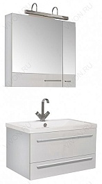 Aquanet Зеркальный шкаф "Нота/Римини 70" камерино белый – фотография-2