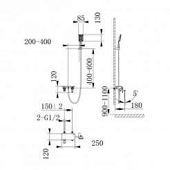 Lemark Смеситель для ванны Mista LM6414WG – фотография-3