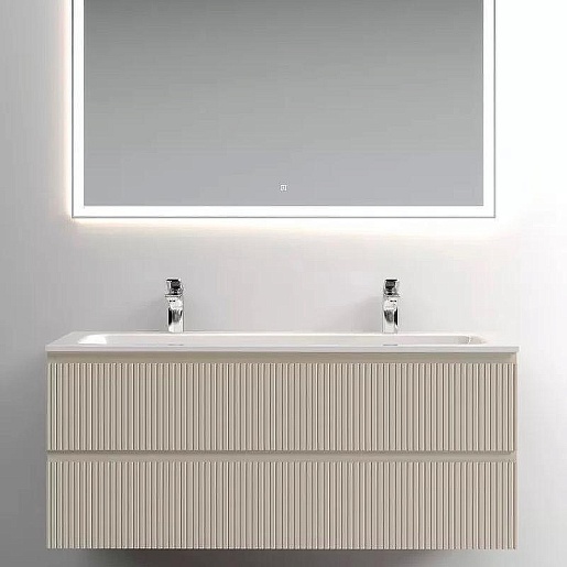 Sancos Тумба с раковиной Snob T 120 beige soft раковина Grace 121 CN7016 для двоих – фотография-2