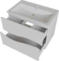 Mixline Тумба под раковину Лайф 70 подвесная белая – фотография-2