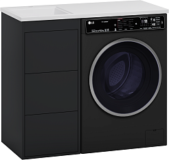 Brevita Тумба с раковиной Grafit 100 L под стиральную машину графит – фотография-2