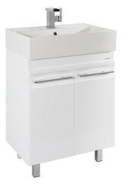 Водолей Мебель для ванной Мальта 70 с дверками белая – фотография-7