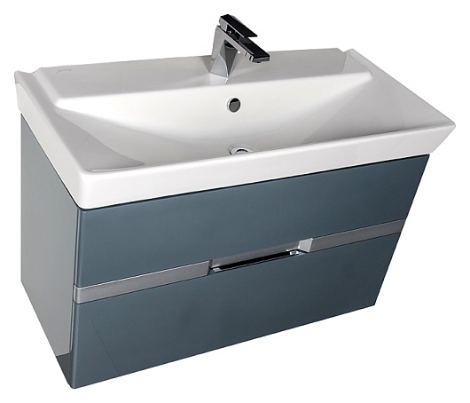 Aquanet Мебель для ванной "Виго 100" сине-серая – фотография-6
