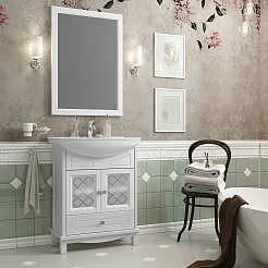 Opadiris Зеркало Омега 65 белое матовое – фотография-3