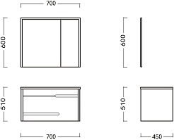 Ceruttispa Мебель для ванной Oglio 70 подвесная серая – фотография-6