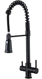 Frap Смеситель для кухни G4398-66 черный – фотография-1