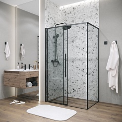 Grossman Боковая стенка Galaxy 70x195 профиль черный матовый стекло прозрачное – фотография-10