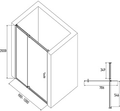 Alex Baitler Душевая дверь в нишу AB71C100 – фотография-3