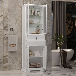 Opadiris Шкаф-пенал для ванной Риспекто 60 белый – фотография-4