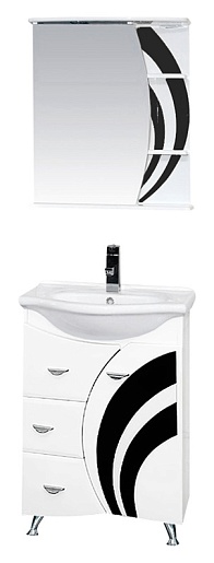 Misty Зеркальный шкаф Каролина 60 L черное стекло – картинка-3