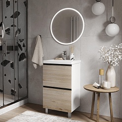 Vigo Тумба с раковиной Cross 500-0-2 дуб давос натуральный – фотография-11