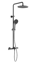Sancos Душевая система Etna с термостатом вороненая сталь SC9008GG – фотография-1
