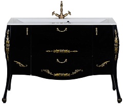 Aquanet Тумба с раковиной "Виктория 120" черный/золото – фотография-8