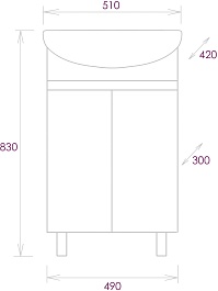 Onika Мебель для ванной Милтон 50 серая/дуб сонома – фотография-11