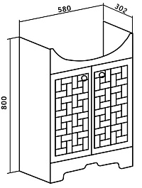 Runo Мебель для ванной Авила 60 – фотография-8