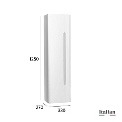 Jorno Шкаф пенал Shine 33/125 белый Shi.04.125/P/A – фотография-2