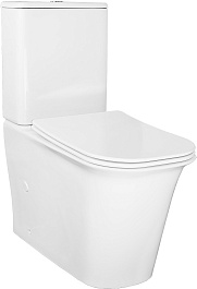 Azario Унитаз-компакт Velise AZ-1222A безободковый с бачком с сиденьем микролифт белый – фотография-1