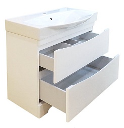 Misty Мебель для ванной Элвис 105 напольная белая – фотография-12