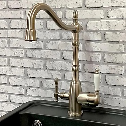 Milacio Смеситель для кухни Castellon Ceramic MC.515.SN сатин – фотография-2