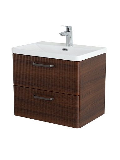 BelBagno Тумба с раковиной Due 50 подвесная Noce ручки Матовый тёмный никель – картинка-13