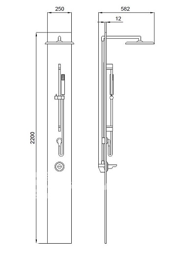 Kolpa San Душевая панель MINIMALIST 2F белая – картинка-3
