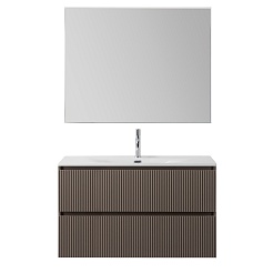 BelBagno Тумба под раковину Uno 100 подвесная Бежевый матовый – фотография-14