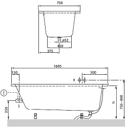Villeroy & Boch Акриловая ванна O Novo 170x75 UBA170CAS2V-01 – фотография-4